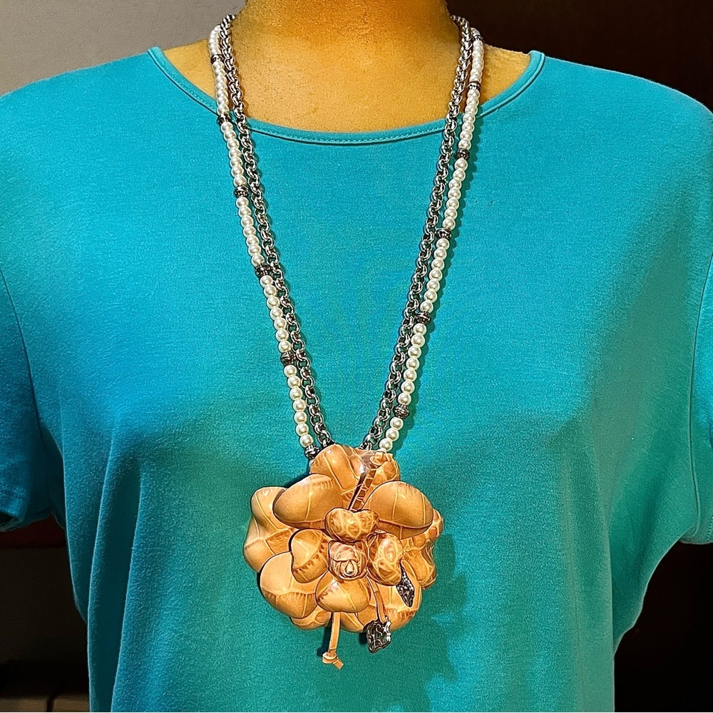 Brighton Elegant Gold and Silver Floral Necklace - Picture 1 of 7